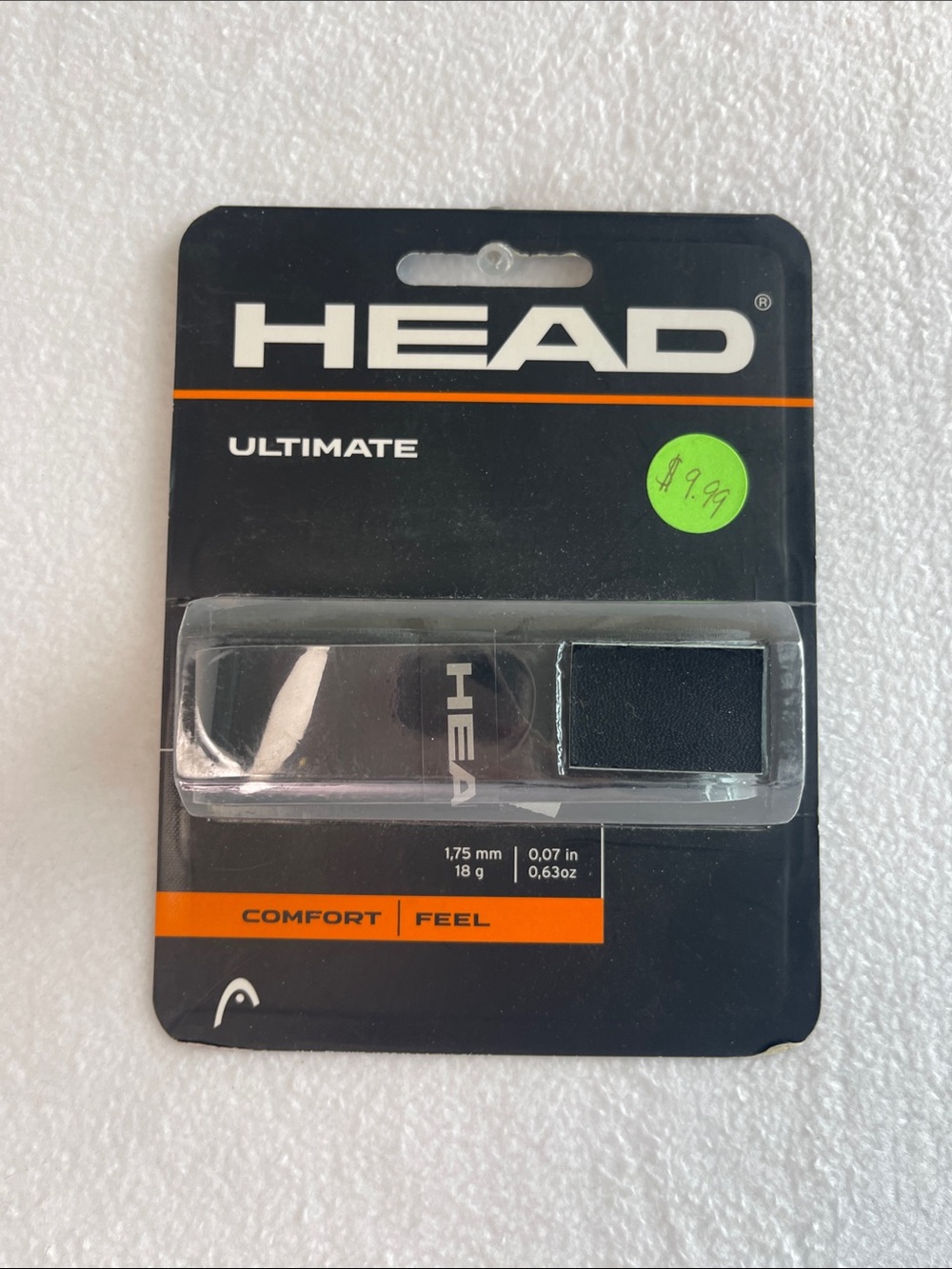 HEAD Ultimate Replacement Grip Tennis Racquet Black 1.75mm Comfort Feel NIB